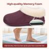 imageEverFoams Womens Microsuede Cozy Memory Foam Winter Slippers with Fuzzy Faux Fur Collar and Indoor Outdoor Rubber SolePurple