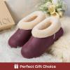 imageEverFoams Womens Microsuede Cozy Memory Foam Winter Slippers with Fuzzy Faux Fur Collar and Indoor Outdoor Rubber SolePurple