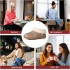 imageEverFoams Womens Microsuede Cozy Memory Foam Winter Slippers with Fuzzy Faux Fur Collar and Indoor Outdoor Rubber SoleTaupe