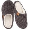 imageEverFoams Womens Fuzzy Slipon Slippers Soft Comfy Memory Foam Indoor House ShoesDark Grey