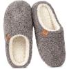 imageEverFoams Womens Fuzzy Slipon Slippers Soft Comfy Memory Foam Indoor House ShoesGrey