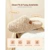 image:imageEverFoams Womens Fuzzy Clog Slippers with Slip on Footbed for Indoor OutdoorButter Beige