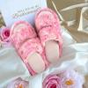 image:imageEverFoams Womens Fuzzy Open Toe Slippers Comfy Soft Memory Foam Indoor House ShoesWhisper Pink Tiedye