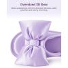 image:imageEverFoams Womens Satin OpenToe Bow Slippers Memory Foam Indoor Bedroom House ShoesMist Lavender