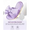image:imageEverFoams Womens Satin OpenToe Bow Slippers Memory Foam Indoor Bedroom House ShoesMist Lavender