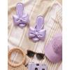 image:imageEverFoams Womens Satin OpenToe Bow Slippers Memory Foam Indoor Bedroom House ShoesMist Lavender