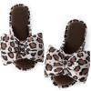 image:imageEverFoams Womens Satin OpenToe Bow Slippers Memory Foam Indoor Bedroom House ShoesWildcat Print