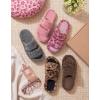 image:imageEverFoams Womens Fuzzy Opentoe Slippers Soft Comfy Memory Foam Indoor House ShoesDiva Wild Pink