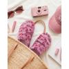 image:imageEverFoams Womens Fuzzy Opentoe Slippers Soft Comfy Memory Foam Indoor House ShoesDiva Wild Pink