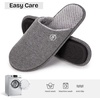 image:imageEverFoams Mens Cotton Knit Slippers Lightweight Memory Foam Indoor Breathable House Shoes with AntiSkid SoleGrey