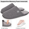 image:imageEverFoams Mens Cotton Knit Slippers Lightweight Memory Foam Indoor Breathable House Shoes with AntiSkid SoleGrey