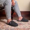 image:imageEverFoams Mens Cotton Knit Slippers Lightweight Memory Foam Indoor Breathable House Shoes with AntiSkid SoleLead Gray