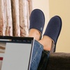 image:imageEverFoams Mens Cotton Knit Slippers Lightweight Memory Foam Indoor Breathable House Shoes with AntiSkid SoleNavy Blue