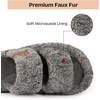 image:imageEverFoams Womens Fuzzy Opentoe Slippers Memory Foam Indoor House Shoes  machinewashablegiftsmemory foamantislip solelightweightindoor and outdoorcozyCool Gray