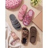 image:imageEverFoams Womens Fuzzy Opentoe Slippers Memory Foam Indoor House Shoes  machinewashablegiftsmemory foamantislip solelightweightindoor and outdoorcozyDiva Wild Pink