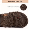 image:imageEverFoams Womens Fuzzy Opentoe Slippers Memory Foam Indoor House Shoes  machinewashablegiftsmemory foamantislip solelightweightindoor and outdoorcozyElegant Mocha