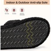 image:imageEverFoams Womens Fuzzy Opentoe Slippers Memory Foam Indoor House Shoes  machinewashablegiftsmemory foamantislip solelightweightindoor and outdoorcozyMatt Black