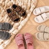 image:imageEverFoams Womens Fuzzy Opentoe Slippers Memory Foam Indoor House Shoes  machinewashablegiftsmemory foamantislip solelightweightindoor and outdoorcozyMatt Black