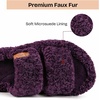 image:imageEverFoams Womens Fuzzy Opentoe Slippers Memory Foam Indoor House Shoes  machinewashablegiftsmemory foamantislip solelightweightindoor and outdoorcozyPlum Violet