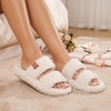 image:imageEverFoams Womens Fuzzy Opentoe Slippers Memory Foam Indoor House Shoes  machinewashablegiftsmemory foamantislip solelightweightindoor and outdoorcozyVanilla Ice
