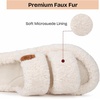 image:imageEverFoams Womens Fuzzy Opentoe Slippers Memory Foam Indoor House Shoes  machinewashablegiftsmemory foamantislip solelightweightindoor and outdoorcozyVanilla Ice