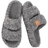 image:imageEverFoams Womens Fuzzy Opentoe Slippers Memory Foam Indoor House Shoes  machinewashablegiftsmemory foamantislip solelightweightindoor and outdoorcozyCool Gray