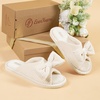 image:imageEverFoams Womens OpenToe Bow Slippers Memory Foam NonSlip Indoor  Machine WashableBow DecorationSlip ResistantQuiet WalkingFloor FriendlyMemory Foam InsolePearl White