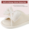image:imageEverFoams Womens OpenToe Bow Slippers Memory Foam NonSlip Indoor  Machine WashableBow DecorationSlip ResistantQuiet WalkingFloor FriendlyMemory Foam InsolePearl White