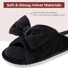 image:imageEverFoams Womens OpenToe Bow Slippers Memory Foam NonSlip Indoor  Machine WashableBow DecorationSlip ResistantQuiet WalkingFloor FriendlyMemory Foam InsoleVelvet Black