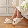 image:imageEverFoams Womens OpenToe Bow Slippers Memory Foam NonSlip Indoor  Machine WashableBow DecorationSlip ResistantQuiet WalkingFloor FriendlyMemory Foam InsolePearl White