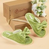 image:imageEverFoams Womens OpenToe Bow Slippers Memory Foam NonSlip Indoor  Machine WashableBow DecorationSlip ResistantQuiet WalkingFloor FriendlyMemory Foam InsoleGreen Olive