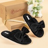image:imageEverFoams Womens OpenToe Bow Slippers Memory Foam NonSlip Indoor  Machine WashableBow DecorationSlip ResistantQuiet WalkingFloor FriendlyMemory Foam InsoleVelvet Black