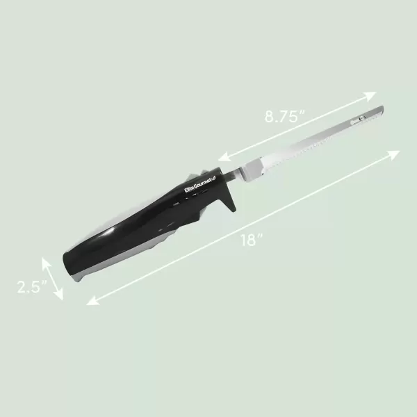 imageElite Cuisine EK570B Electric Knife with 2 Serrated Blades and Easy Eject Black Stainless Steel