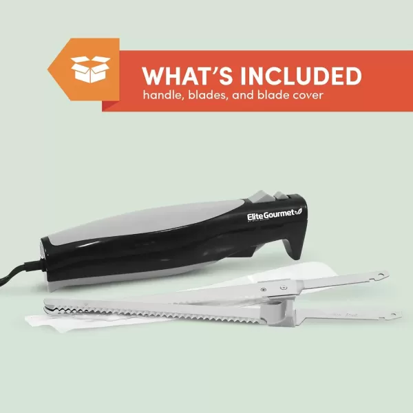 imageElite Cuisine EK570B Electric Knife with 2 Serrated Blades and Easy Eject Black Stainless Steel
