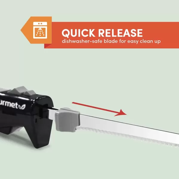 imageElite Cuisine EK570B Electric Knife with 2 Serrated Blades and Easy Eject Black Stainless Steel