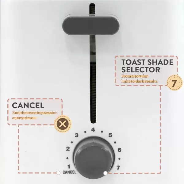 imageElite Gourmet 4 Slice Toaster with Countdown Timer Defrost and Cancel Functions  Extra Wide Slots for Bagels and Waffles Builtin Warming Rack Stainless SteelWhite