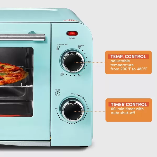 imageElite Gourmet Americana 2 Slice 95quot Griddle with Glass Lid 3in1 Breakfast Center Station 4Cup Coffeemaker Toaster Oven with 15Min Timer Heat Selector Mode BlueMint Green