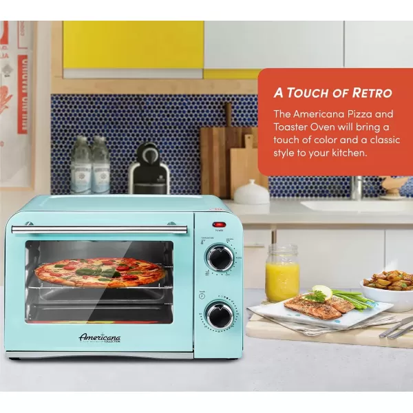 imageElite Gourmet Americana 2 Slice 95quot Griddle with Glass Lid 3in1 Breakfast Center Station 4Cup Coffeemaker Toaster Oven with 15Min Timer Heat Selector Mode BlueMint Green