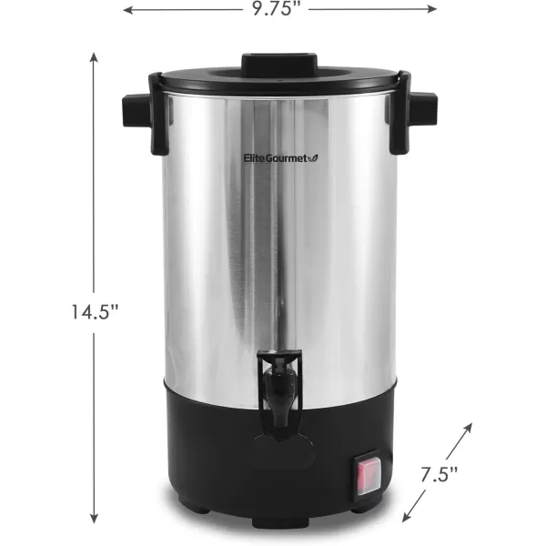 imageElite Gourmet CCM035 MaxiMatic 30 Cup Stainless Steel Coffee Urn Removable Filter For Easy Cleanup Two Way Dispenser with CoolTouch Handles Electric Coffee Maker Urn Stainless SteelStainless Steel