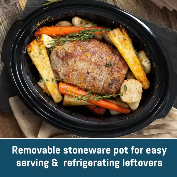 imageElite Gourmet Diamond Pattern Slow Cooker Removable DishwasherSafe Stoneware Pot with Tempered Glass Lid CoolTouch Handles 6 Quart Charcoal BlackCharcoal Black