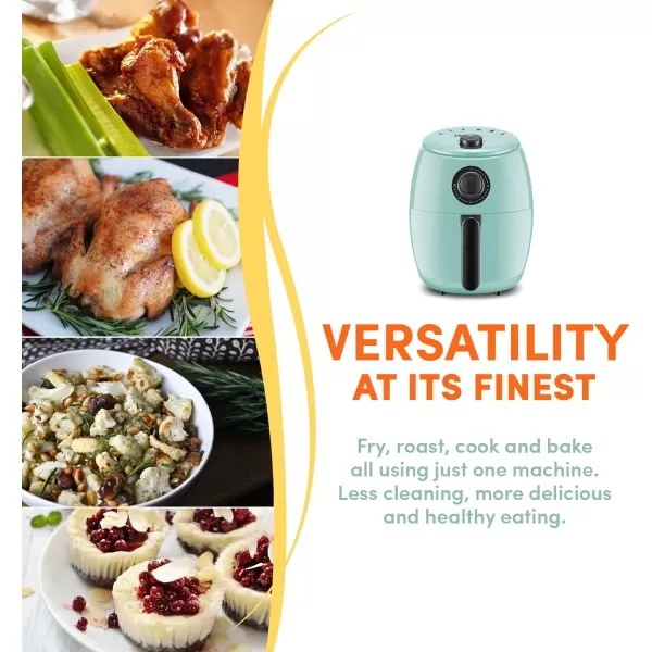 imageElite Gourmet EAF0201 Personal Compact Space Saving Electric Hot Air Fryer OilLess Healthy Cooker Timer ampamp Temperature Controls 1000W 21 Quart BlackMint