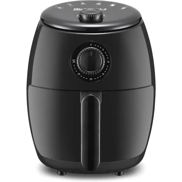 imageElite Gourmet EAF0201 Personal Compact Space Saving Electric Hot Air Fryer OilLess Healthy Cooker Timer ampamp Temperature Controls 1000W 21 Quart BlackBlack