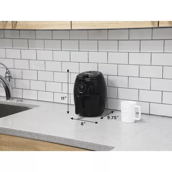 imageElite Gourmet EAF0201 Personal Compact Space Saving Electric Hot Air Fryer OilLess Healthy Cooker Timer ampamp Temperature Controls 1000W 21 Quart BlackBlack