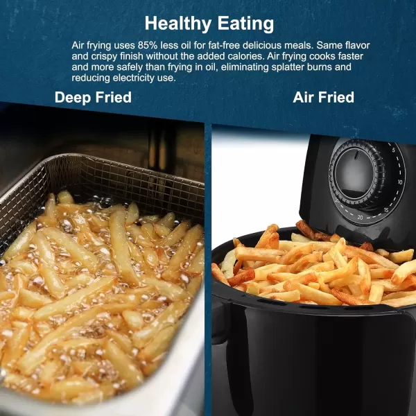 imageElite Gourmet EAF0201 Personal Compact Space Saving Electric Hot Air Fryer OilLess Healthy Cooker Timer ampamp Temperature Controls 1000W 21 Quart BlackBlack