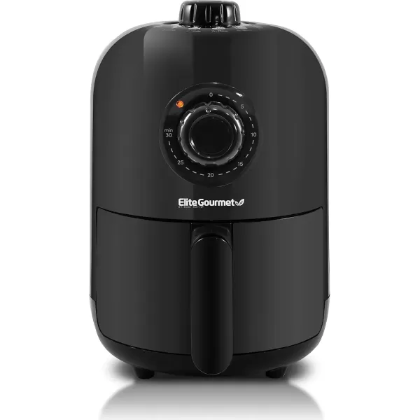 imageElite Gourmet EAF0201 Personal Compact Space Saving Electric Hot Air Fryer OilLess Healthy Cooker Timer ampamp Temperature Controls 1000W 21 Quart BlackBlack