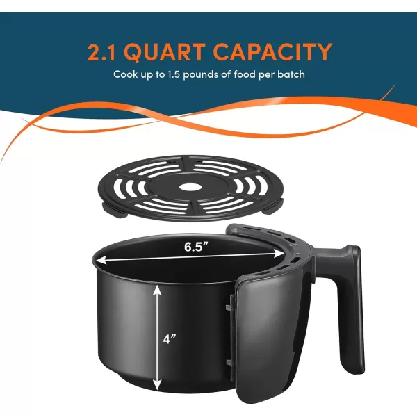 imageElite Gourmet EAF0201 Personal Compact Space Saving Electric Hot Air Fryer OilLess Healthy Cooker Timer ampamp Temperature Controls 1000W 21 Quart BlackBlack