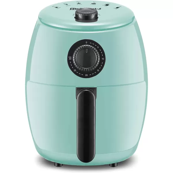 imageElite Gourmet EAF0201BG Personal 21 Qt Compact Space Saving Electric Hot Air Fryer OilLess Healthy Cooker Timer ampamp Temperature Controls 1000W Quart Blue GrayMint