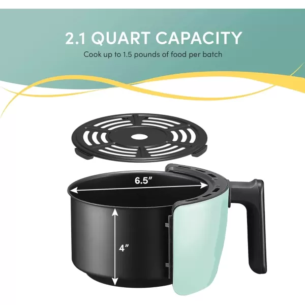 imageElite Gourmet EAF0201BG Personal 21 Qt Compact Space Saving Electric Hot Air Fryer OilLess Healthy Cooker Timer ampamp Temperature Controls 1000W Quart Blue GrayMint