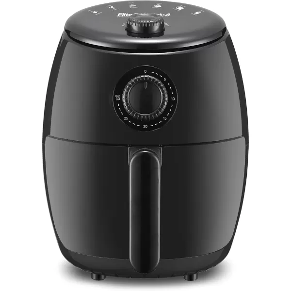 imageElite Gourmet EAF0201BG Personal 21 Qt Compact Space Saving Electric Hot Air Fryer OilLess Healthy Cooker Timer ampamp Temperature Controls 1000W Quart Blue GrayBlack