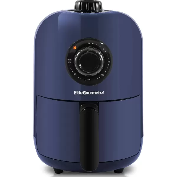 imageElite Gourmet EAF0201BG Personal 21 Qt Compact Space Saving Electric Hot Air Fryer OilLess Healthy Cooker Timer ampamp Temperature Controls 1000W Quart Blue GrayBlue Gray